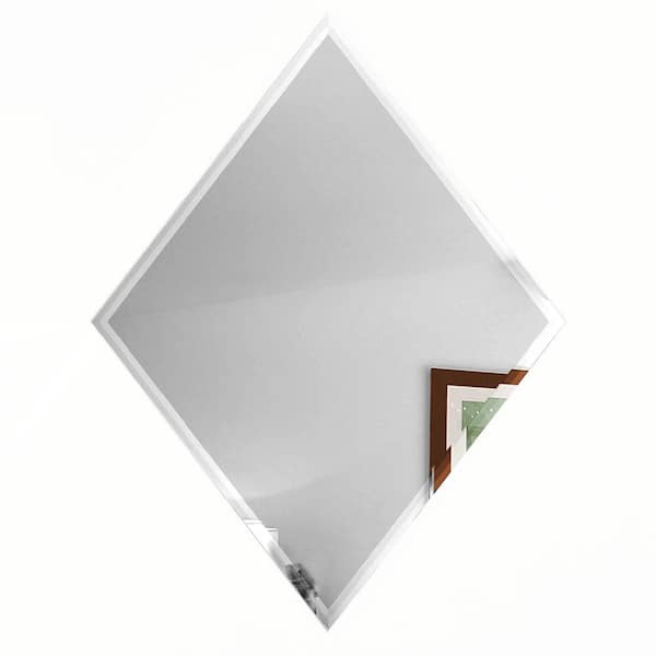 ABOLOS Reflections Silver Beveled Diamond 6 in. x 8 in. Glass Mirror Peel and Stick Tile (13.36 sq. ft./Case)