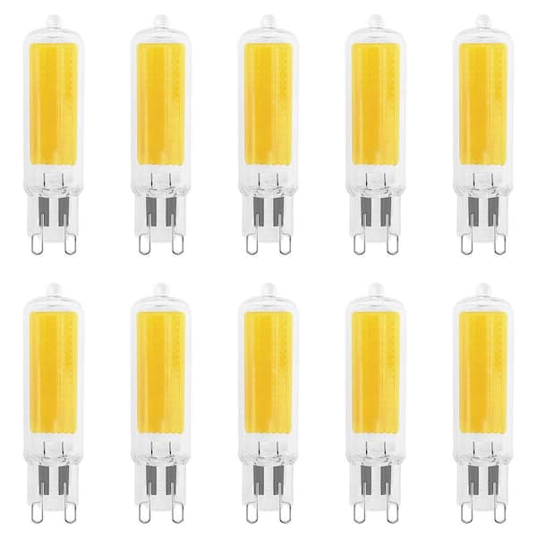 LUXRITE 50-Watt T4 G9 Halogen Equivalent G9 LED Bulb Dimmable 4.5-Watt 5000K 450 Lumens Glass G9 Bi Pin Base (10-Pack)