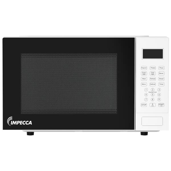 Impecca 0.9 cu. ft. 18 in. W Countertop Microwave Oven, 900W, 10 Auto Menus Preset, Defrost Function, LED Display-White