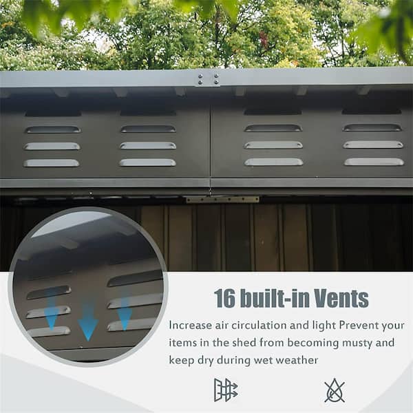 6 ft. x 4 ft. Metal Outdoor Shed Utility Storage Room