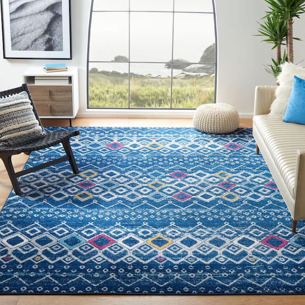 Amsterdam 11 ft. x 15 ft. Navy/Turquoise Tribal Area Rug