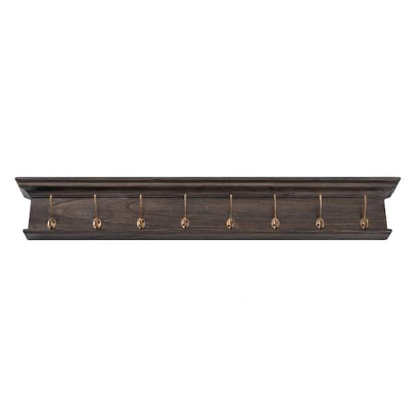 HomeRoots Charlie 51.18 in. Black Wash Wall-Mounted with Shelf