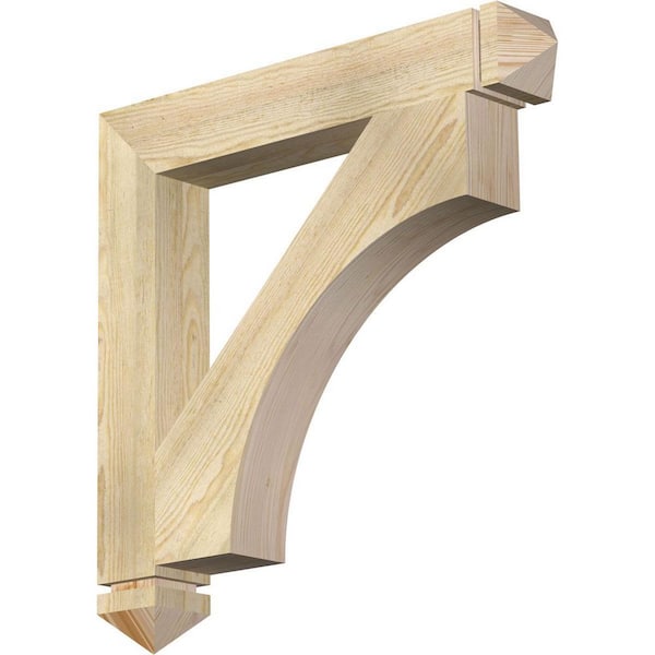 Ekena Millwork 4 in. x 28 in. x 28 in. Douglas Fir Westlake Arts and Crafts Rough Sawn Bracket