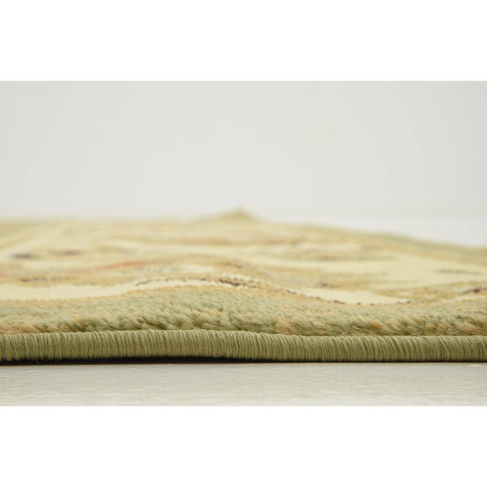 Green and Beige Rectangular Synthetic 9' x 12' Area Rug