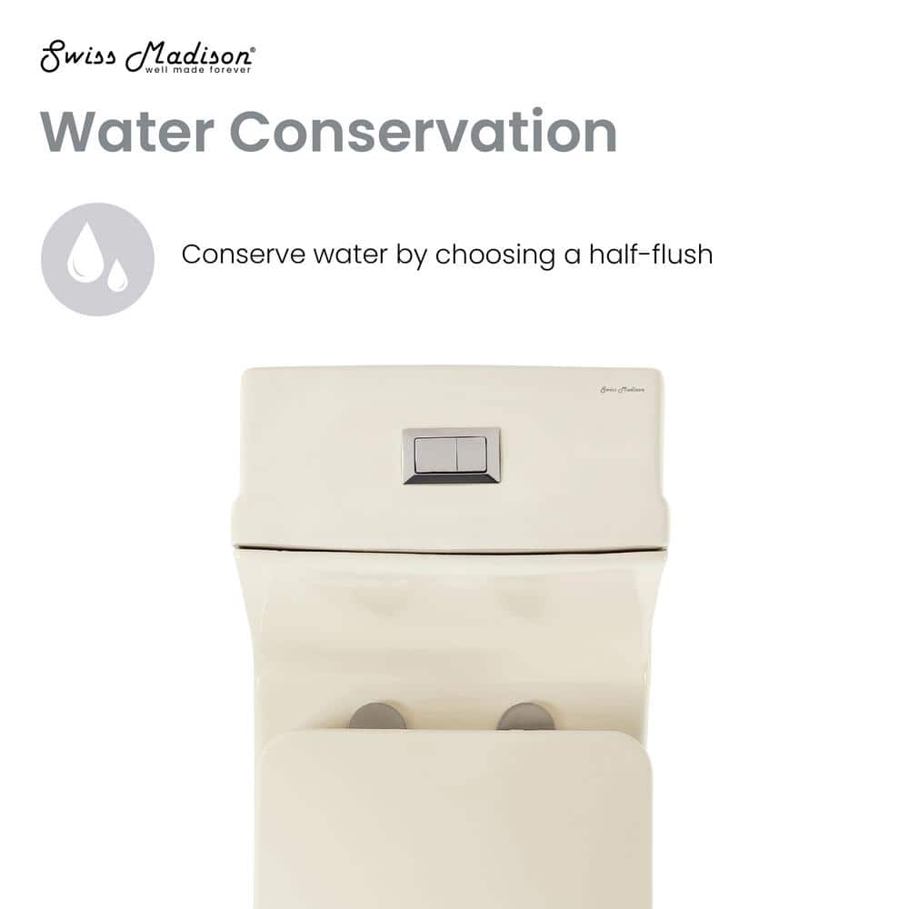 Concorde Bisque Square High-Efficiency Dual-Flush Toilet