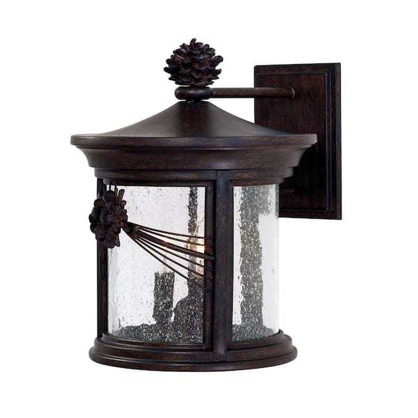 the great outdoors by Minka Lavery Abbey Lane 3-Light Iron Oxide Outdoor Wall Lantern Sconce