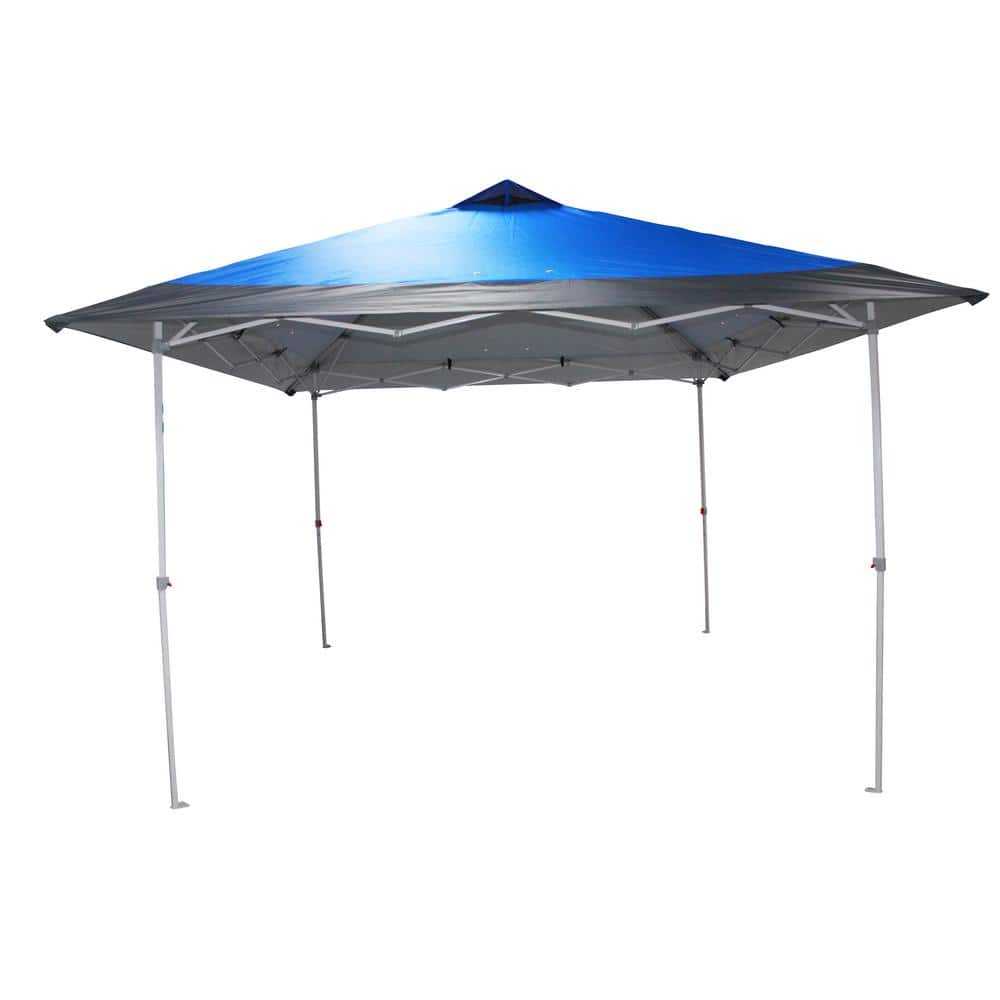 schoolbord Hymne Onenigheid Everbilt 12 ft. x 12 ft. Blue Mega Shade Pop-Up Canopy with Grey Trim NS  PUG 144-150D - The Home Depot