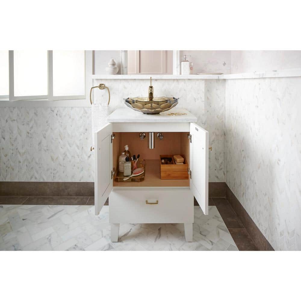 Poplin Linen White 24" Single Freestanding Bathroom Vanity
