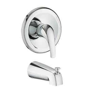 Garden Single-Handle Wall-Mount Bathtub Faucet in Chrome (Valve Included)