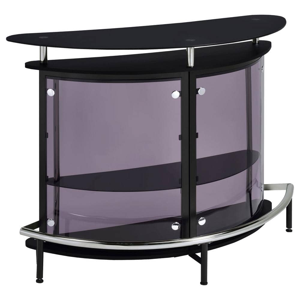 Amarillo Black and Chrome Oval Bar Unit