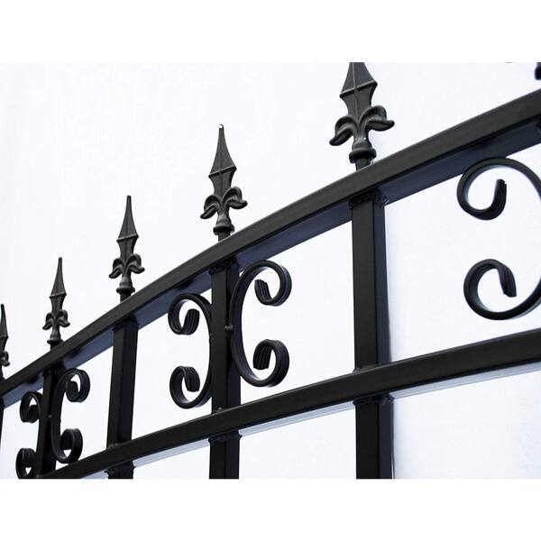 ALEKO St. Louis 16 ft. W x 6 ft. H Black Steel Single Slide Driveway with Gate Opener Fence Gate