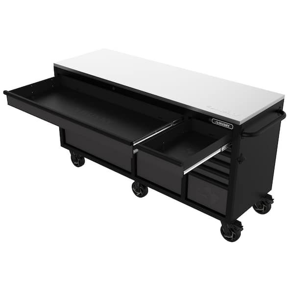 Husky Heavy-Duty 72 in. W15-Drawer Matte Black Mobile Workbench