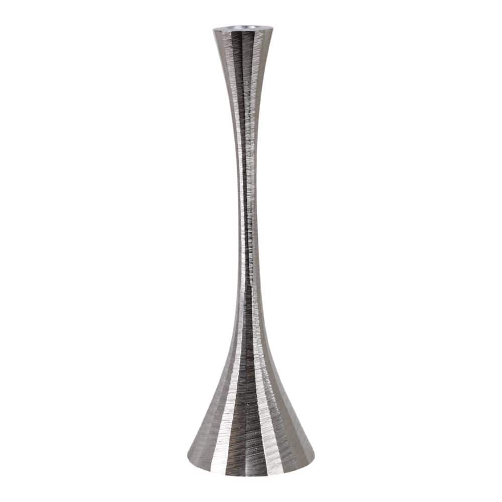 Silver 12 in. Metal Taper Candle Holder with Sculptural Silhouette price history on PriceWatchPro
