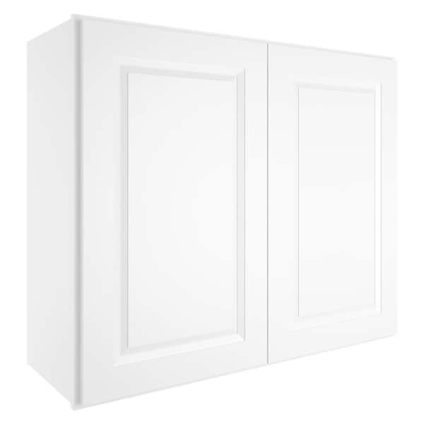 HOMEIBRO 36-in W X 12-in D X 30-in H in Traditional White Plywood Ready to Assemble Wall Kitchen Cabinet