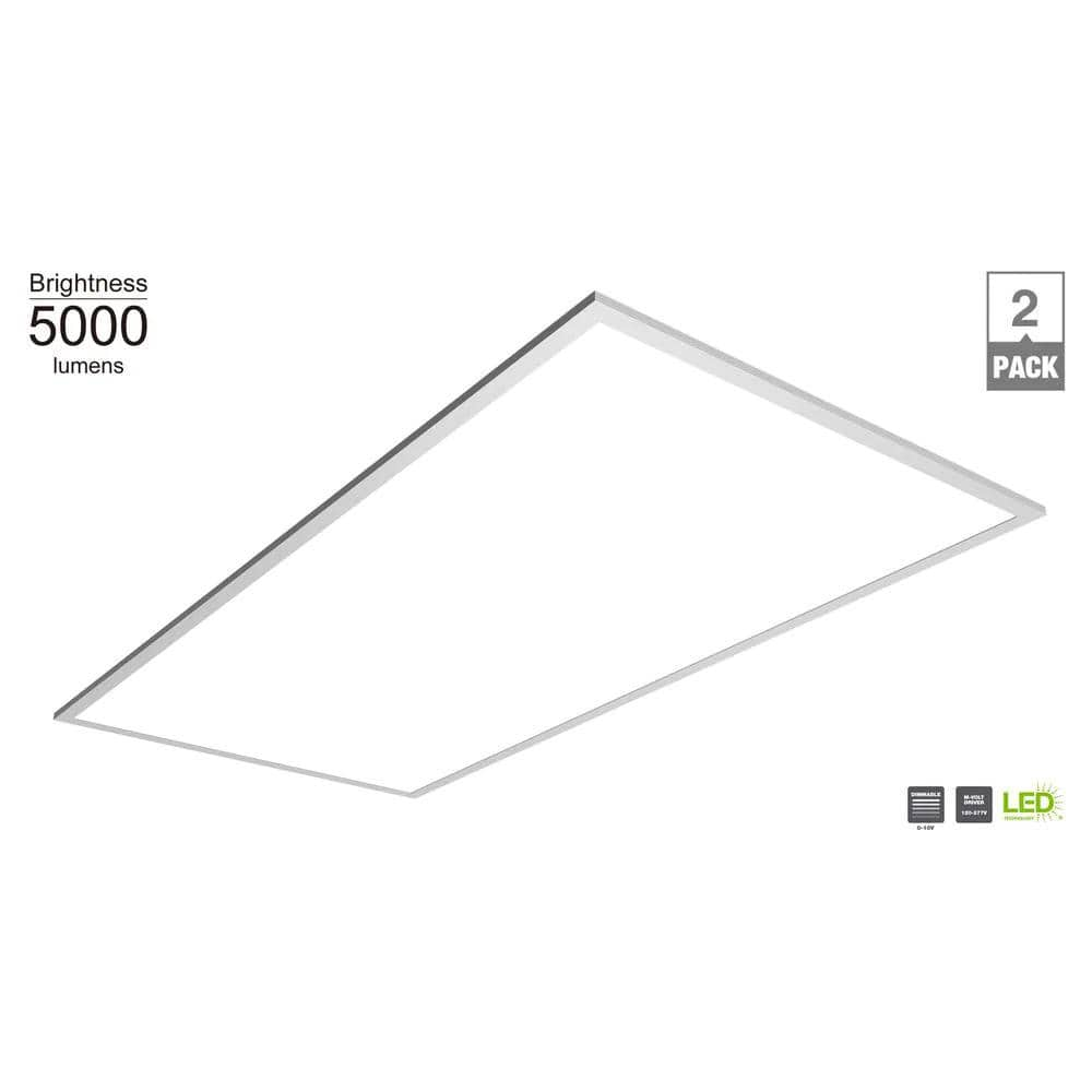 Commercial Electric 2 ft. x 4 ft. White Integrated LED Flat Panel