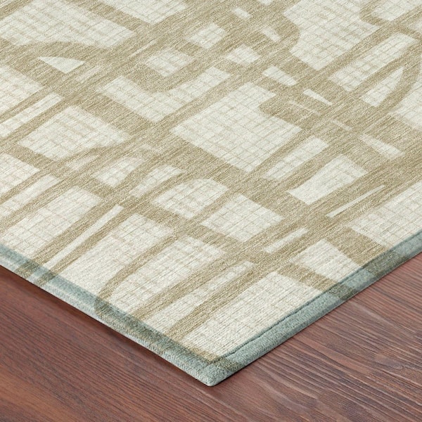 Chantille Machine Washable Indoor/Outdoor Abstract ACN2491 Ivory 9 ft. x 12 ft. Area Rug