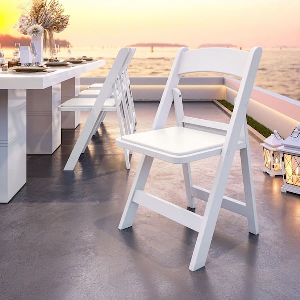 DIESEL Rock Chair ホワイト 2脚セット Techni Home Resin 4-Pack Folding Event Chair in White with Padded