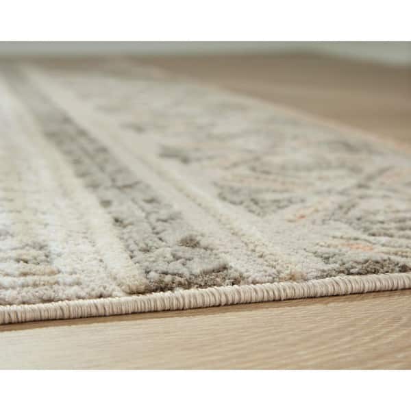 Bachby 5 ft. x 7 ft. Beige/Gray Medallion Area Rug
