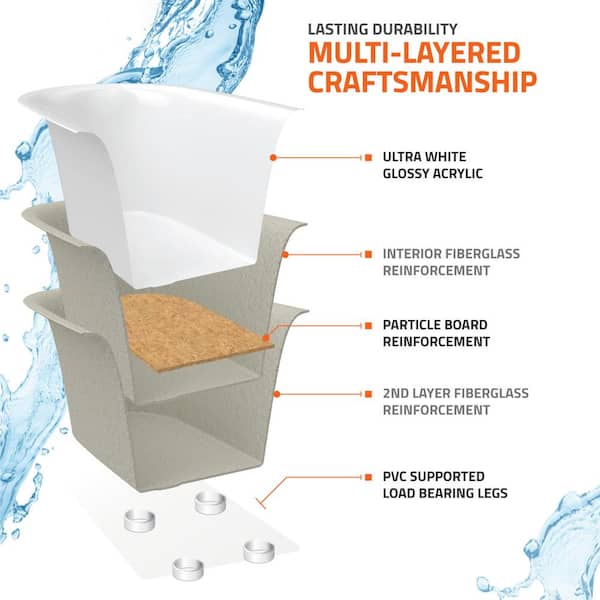 60 in. L x 30 in. W x 79 in. H Right Drain White Rectangular Tub with Frameless Hinged Tub Door in Brushed Nickel Finish