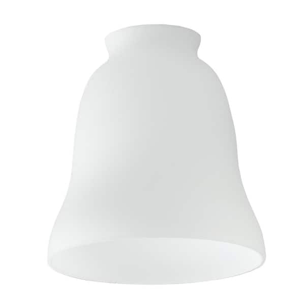 PRIVATE BRAND UNBRANDED 2-1/4 in. Fitter White Glass Bell Lamp Shade