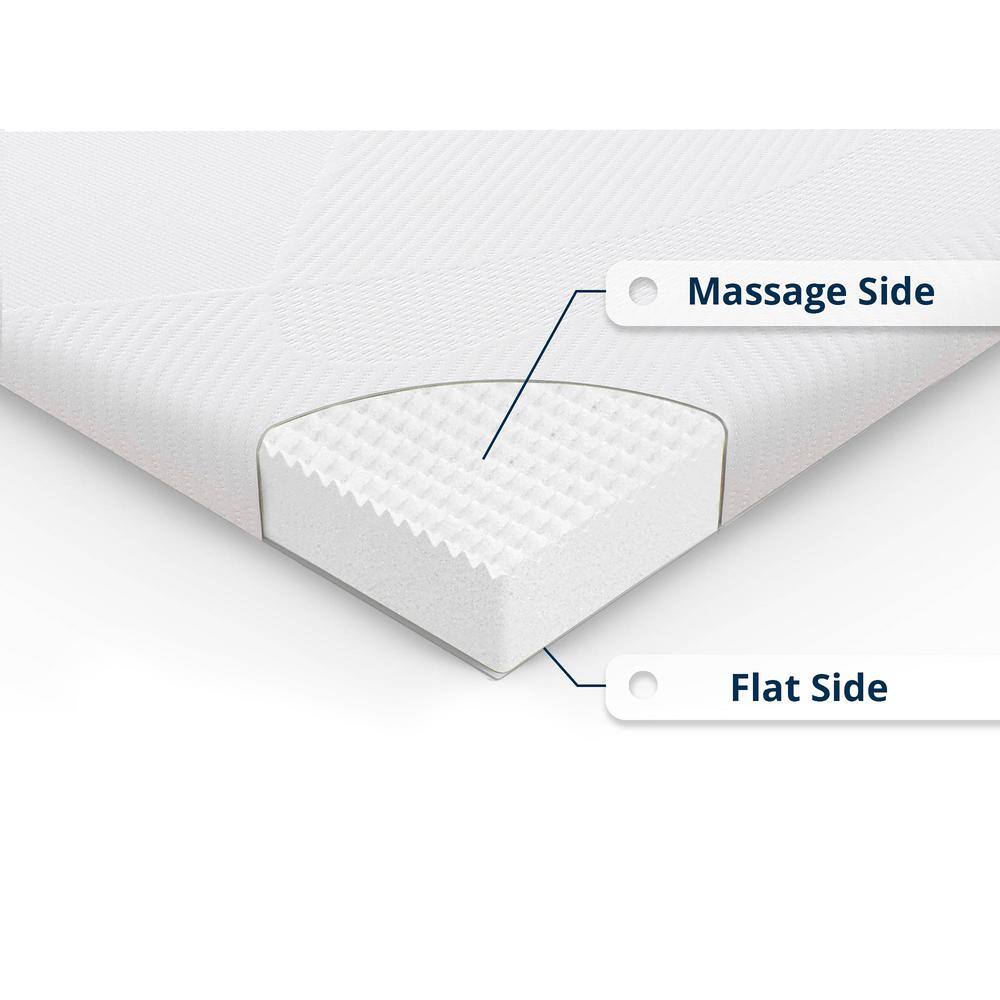 Full Size Plush Memory Foam Mattress Topper with Removable Cover