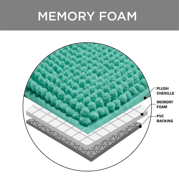 Waves Memory Foam 2-piece Bath Mat Set with BounceComfort