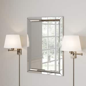 12.5 in. 1 Light Brushed Nickel Transitional Swing Arm Wall Mount Sconce Light with White Fabric Shade (2-pack)