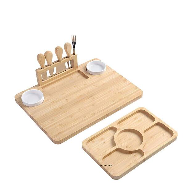 23 in. x 11 in. x 0.8 in. Bamboo Charcuterie Boards, Lightweight Cheese Board and Platter for Housewarming