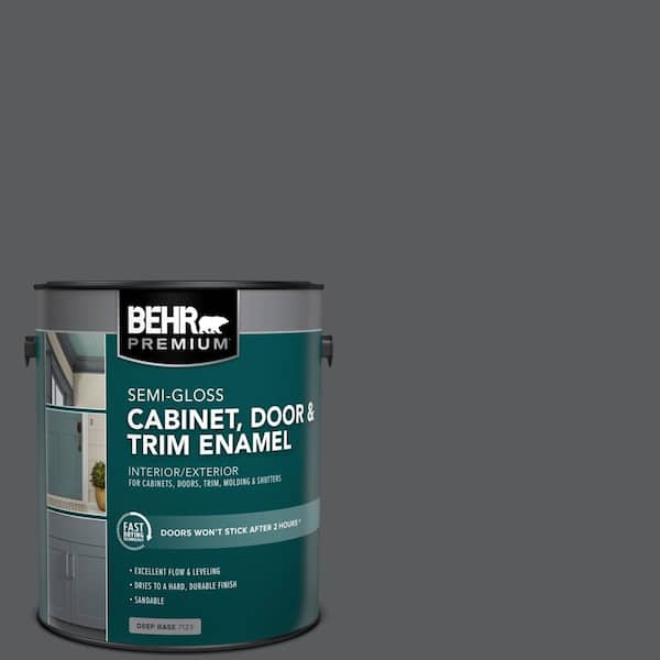 BEHR PREMIUM 1 gal. #AE-53 Midnite Hour Semi-Gloss Enamel Interior/Exterior Cabinet, Door & Trim Paint