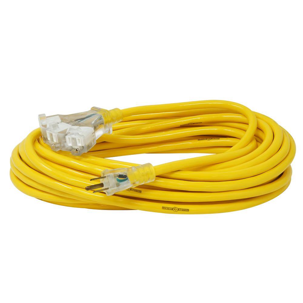 Yellow Jacket 100 ft. 12/3 SJTW MultiOutlet 3 Outdoor HeavyDuty 15