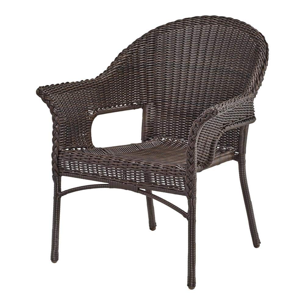 StyleWell Emerald View Brown Wicker Outdoor Stack Lounge Chair FRS71174A-1