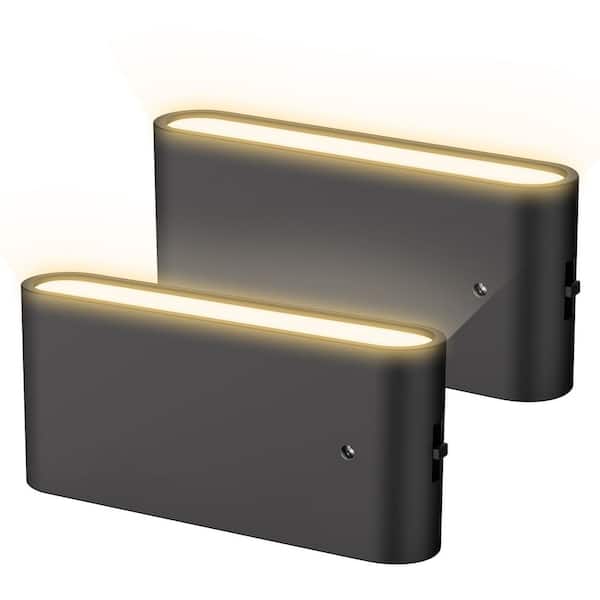 YANSUN 1-Light Black Dimmable LED Night Light Plug in with Dusk-to-Dawn Sensor, Soft White 3000K for Bedroom, Hallway 2 Pack
