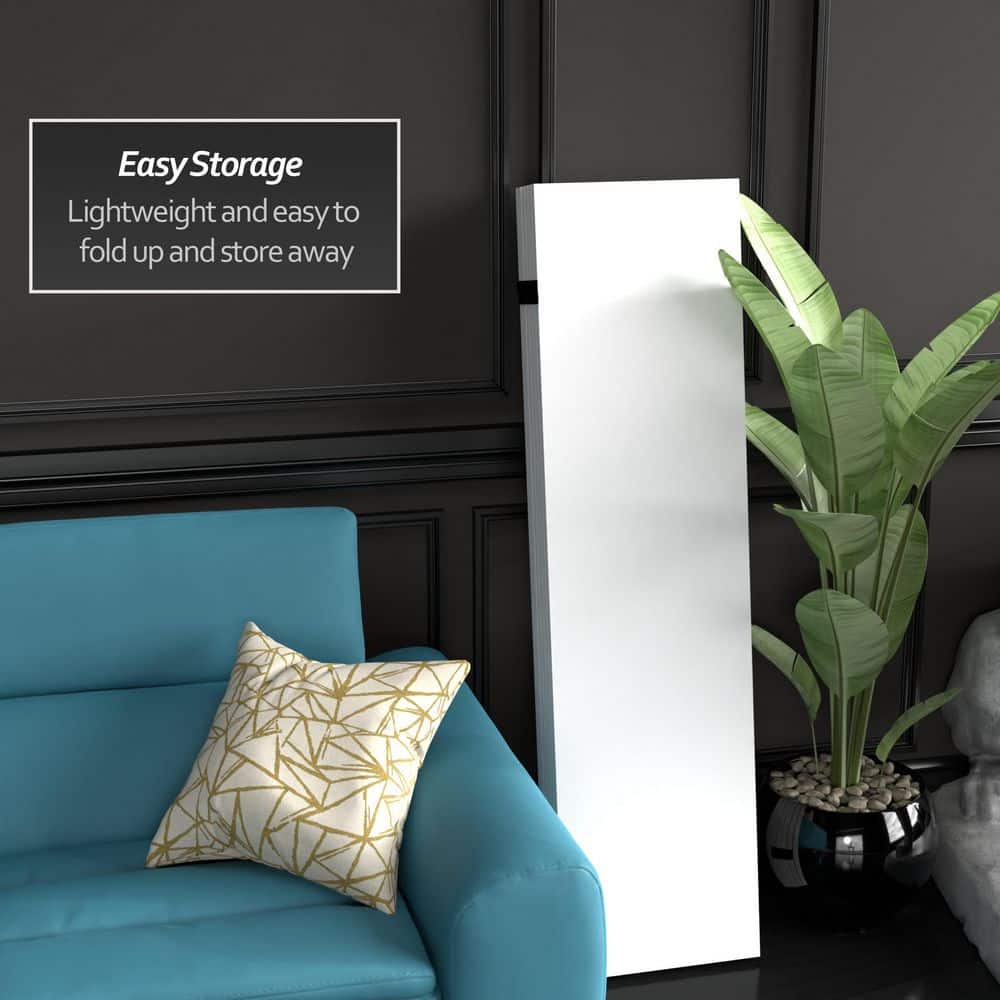 White Canvas 6-Panel Folding Room Divider