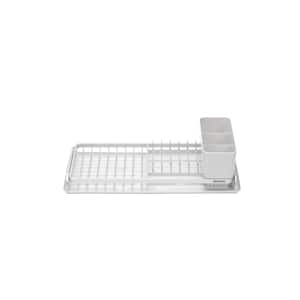 Sinkside 7.9 in. x 18.2 in. Aluminum Compact Dish Drying Rack in Light Gray