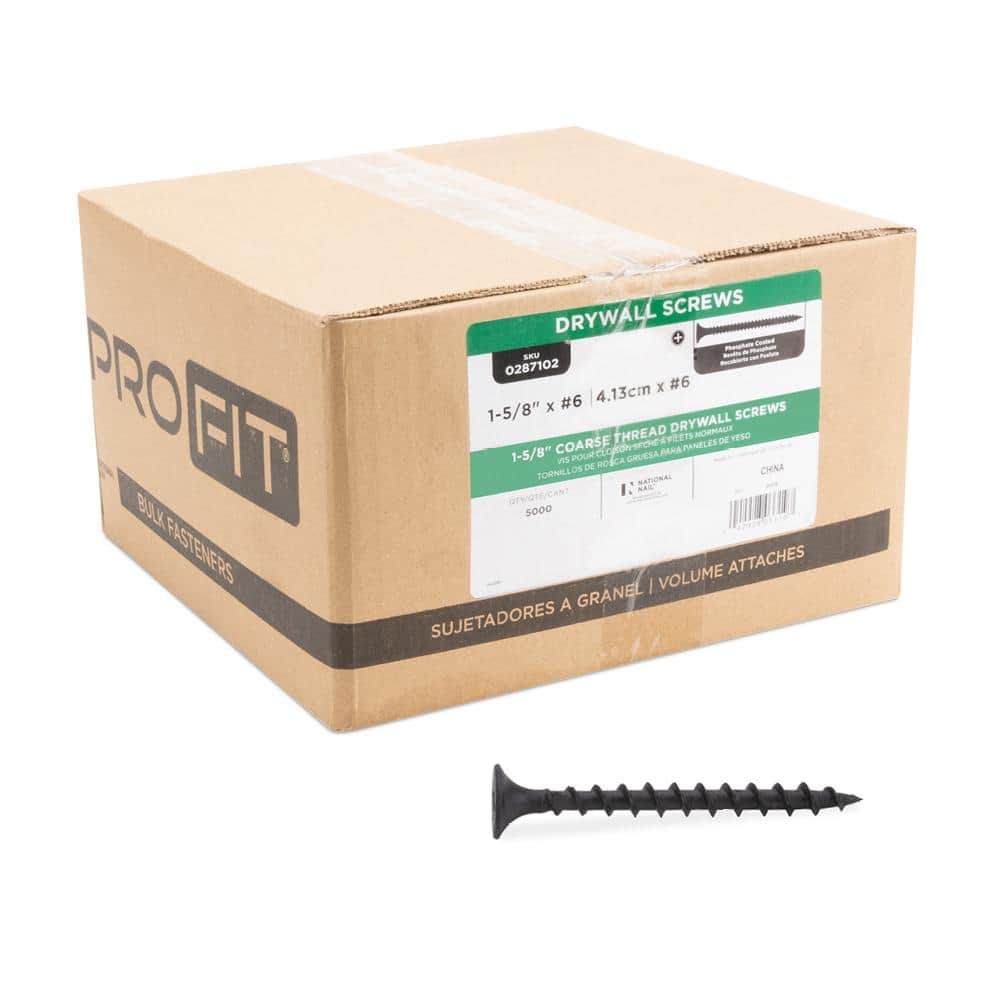 #6 1-5/8 in. ProFit Phillips Bugle-Head Coarse Thread Drywall Screws (5000