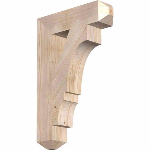 Ekena Millwork 5.5 in. x 36 in. x 24 in. Douglas Fir Balboa Craftsman Smooth Bracket