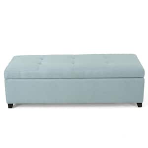 Brentwood Light Blue Fabric Storage Bench