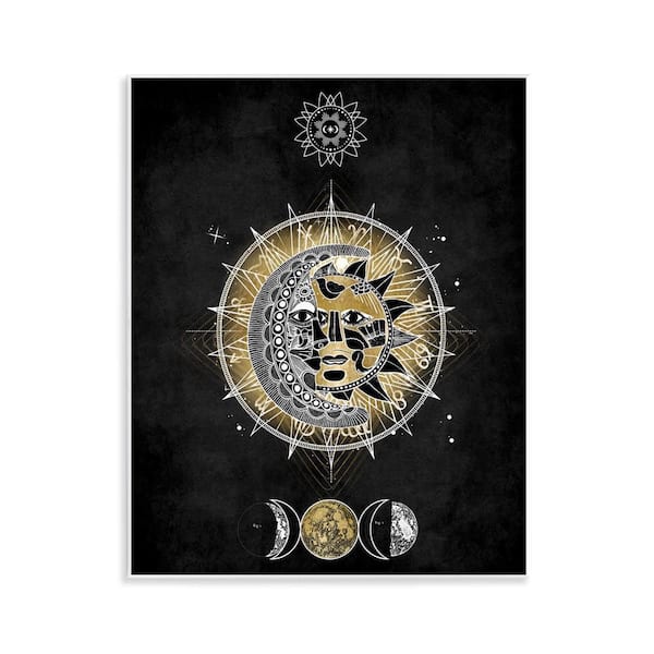 Stupell Industries Lunar and Solar Fractal by Oliver Jeffries Unframed Religious Graphic Art Print 14 in. x 11 in.