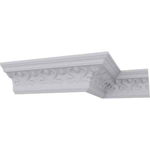 SAMPLE - 3-1/8 in. x 12 in. x 3-1/8 in. Polyurethane Read Crown Moulding