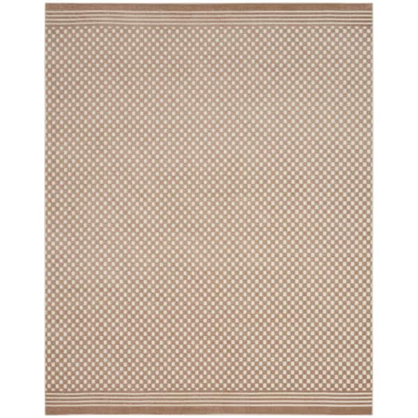 Nourison Casual Brown 9 ft. x 12 ft. Checker Contemporary Area Rug