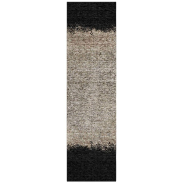 Chantille Machine Washable Indoor/Outdoor Abstract ACN2214 Black 2 ft. 3 in. x 7 ft. 6 in. Runner Rug
