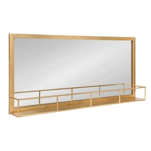 Small Rectangle Gold Art Deco Mirror (18 in. H x 40 in. W)