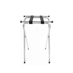 15.87 in. W x 19.49 in. D x 32.28 in. H Commercial Chrome Serving Tray Stand
