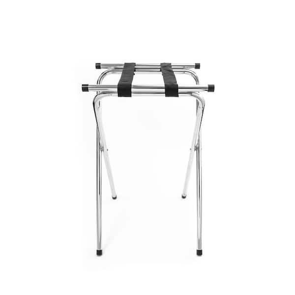 15.87 in. W x 19.49 in. D x 32.28 in. H Commercial Chrome Serving Tray Stand
