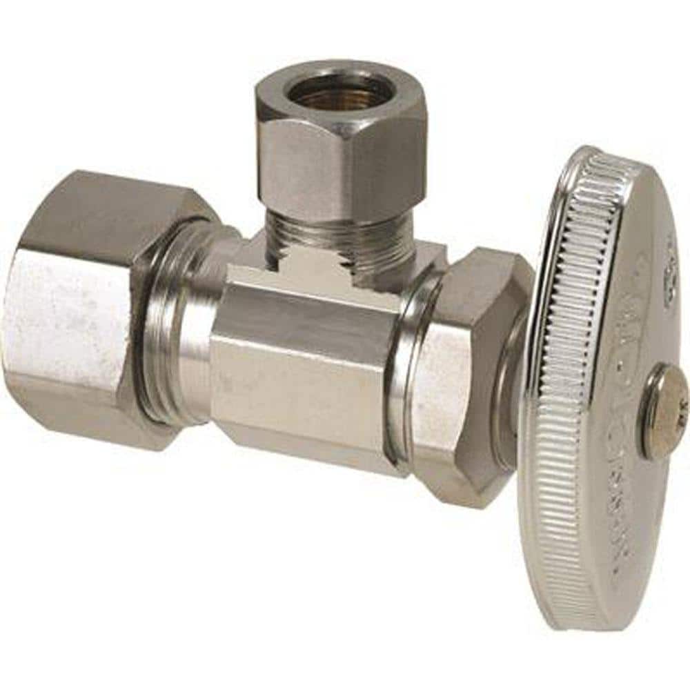 BrassCraft Angle Stop Stuffing Box 1/2 in. Comp x 3/8 in. Comp CP