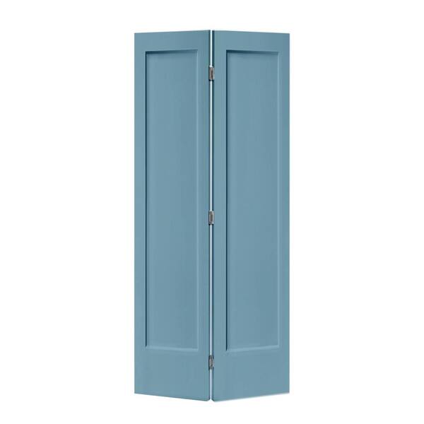 CALHOME 30 in. x 80 in. 1 Panel Shaker Dignity Blue Painted MDF