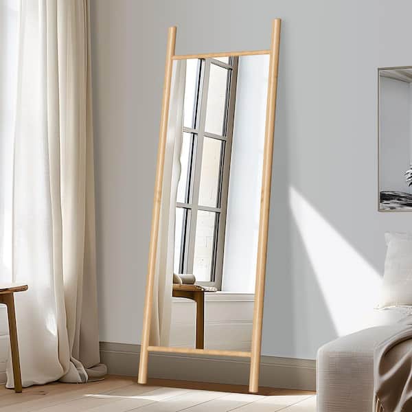 Lirago 21 in. W x 64 in. H Ladder-Style Solid Wood Framed Mirror in Brown