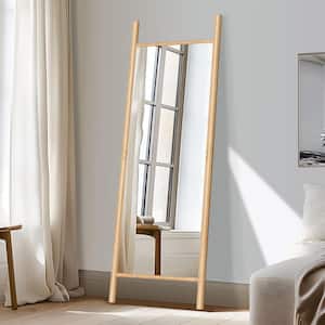 21 in. W x 64 in. H Ladder-Style Solid Wood Framed Mirror in Brown