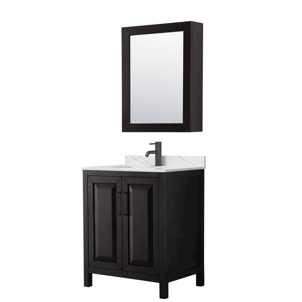 Daria 30 in. W x 22 in. D x 35.75 in. H Single Bath Vanity in Dark Espresso with Giotto Quartz Top and Mirror price history on PriceWatchPro