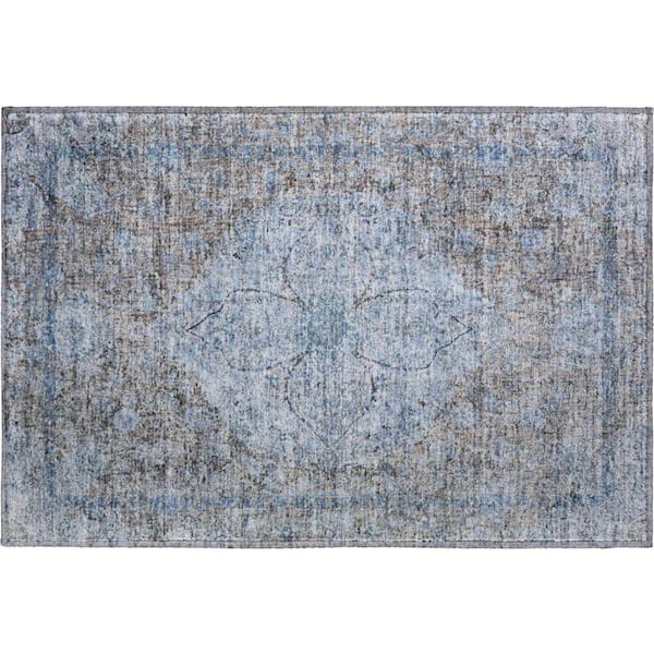 Mayfield Premium Machine Washable Abstract AMF2136 Gray 2 ft. x 3 ft. Accent Rug